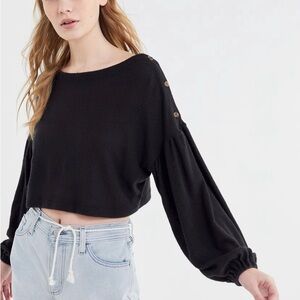 Urban Outfitters Out From Under Bethany Button Shoulder Crop Top